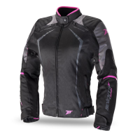 Chaqueta Moto Mujer de Invierno Racing Negra-Rosa